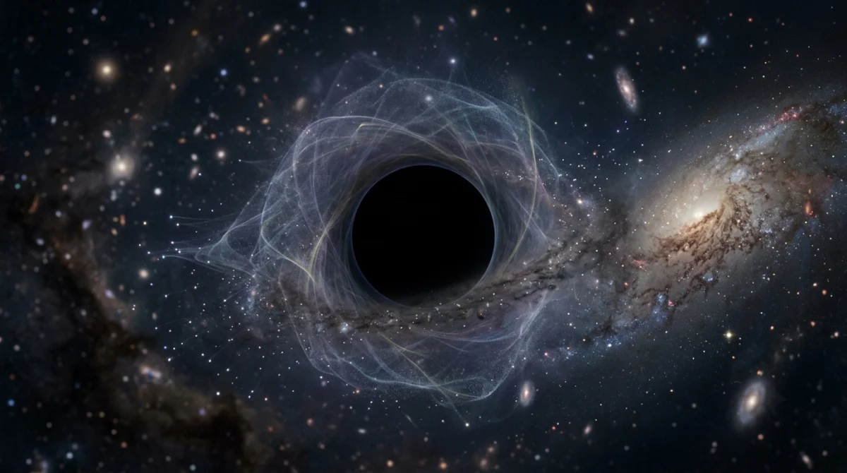 Agujero negro evaporándose en un destello final de radiación - Muerte termica del universo