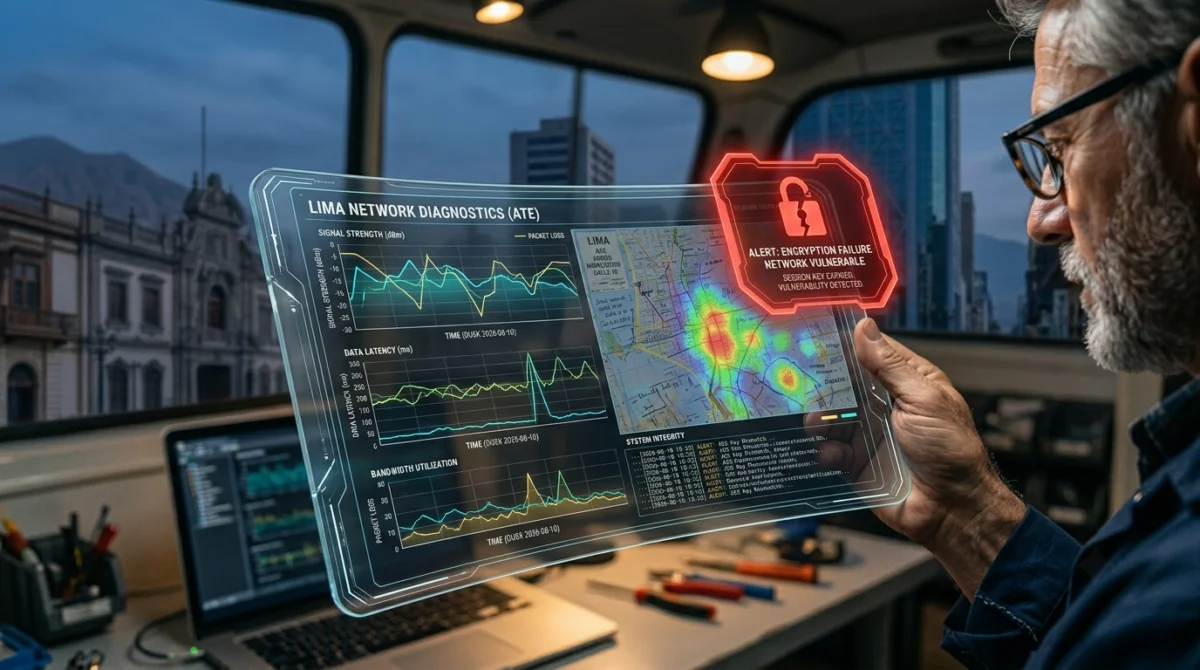 Interfaz gráfica mostrando alerta de seguridad en sistema celular