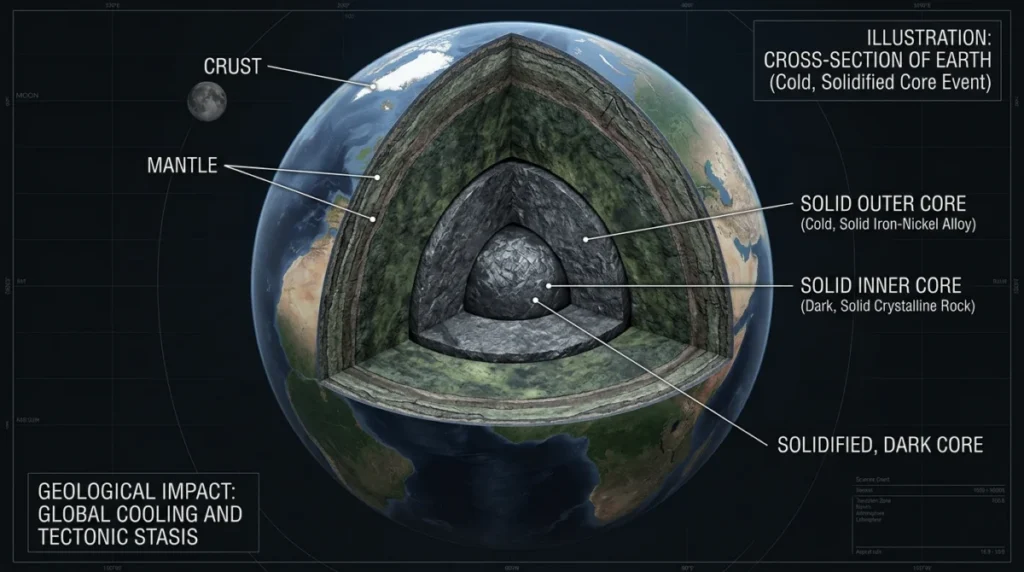 nucleo tierra se enfria