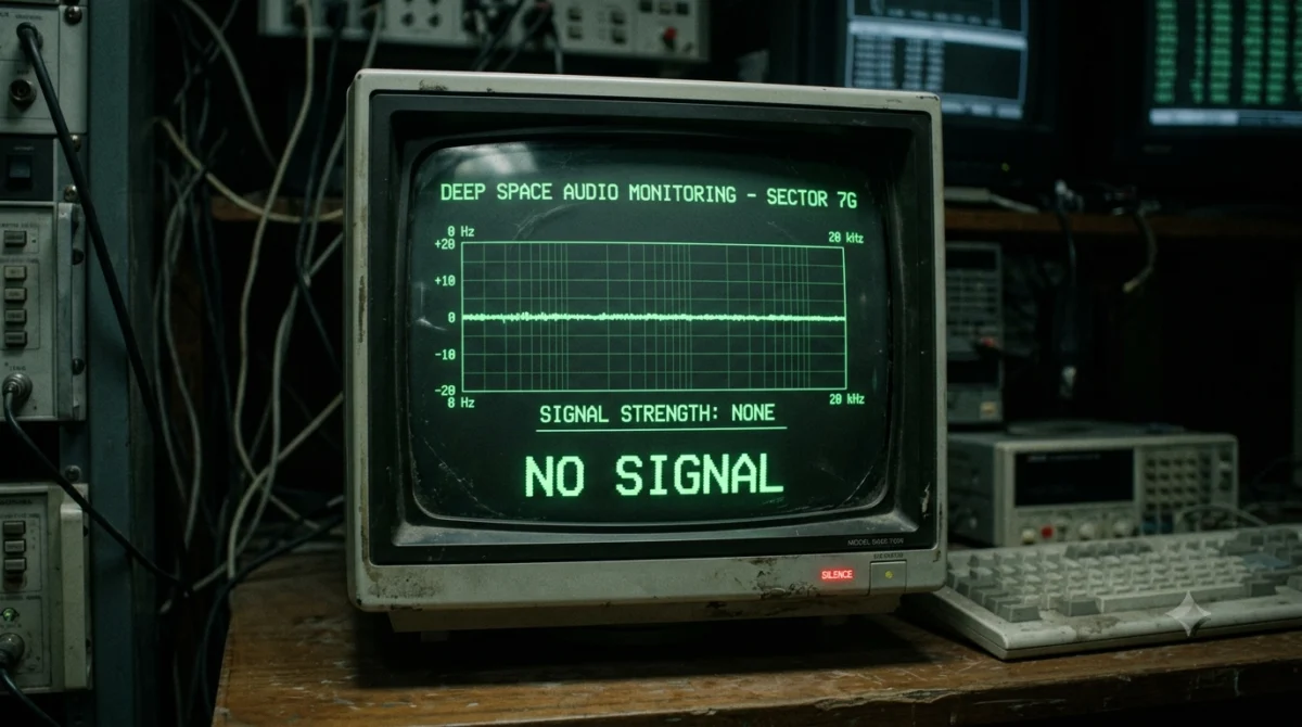 Monitor de computadora mostrando solo ruido estático de radio - Paradoja de fermi silencio espacial