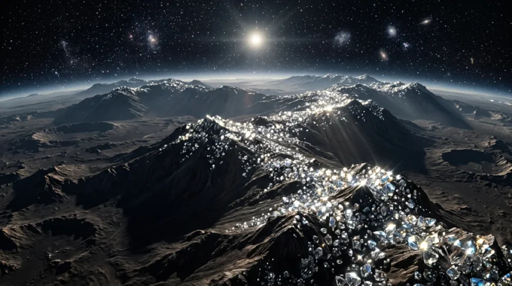 planeta de diamante fundido