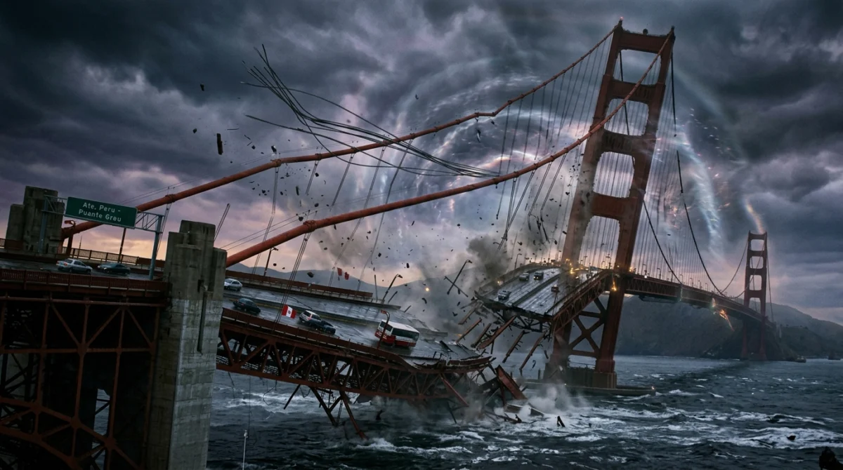 Puente colgante rompiéndose por exceso de gravedad - Fluctuaciones de gravedad