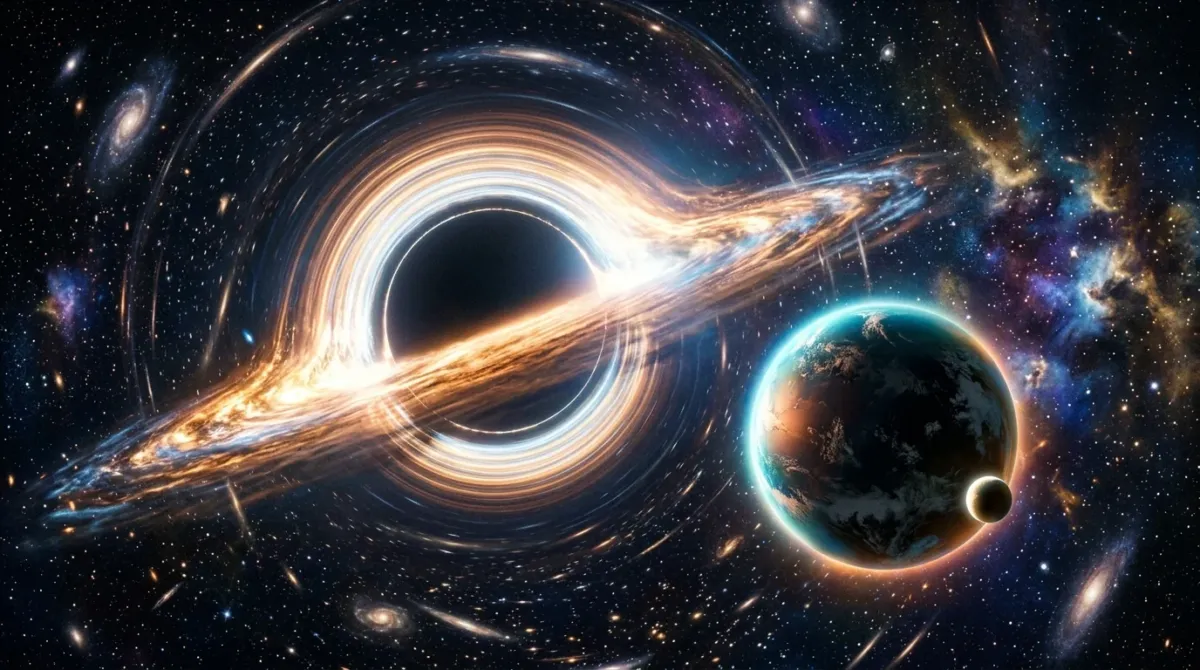 Agujero negro y planeta en órbita extrema